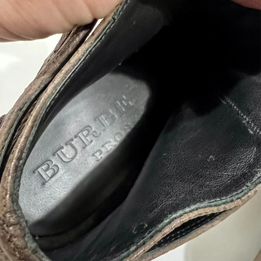 Burberry Prorsum Brown Leather Platform Wedge Booties Women's Size EU 37.5 US 7 - Picture 13 of 14